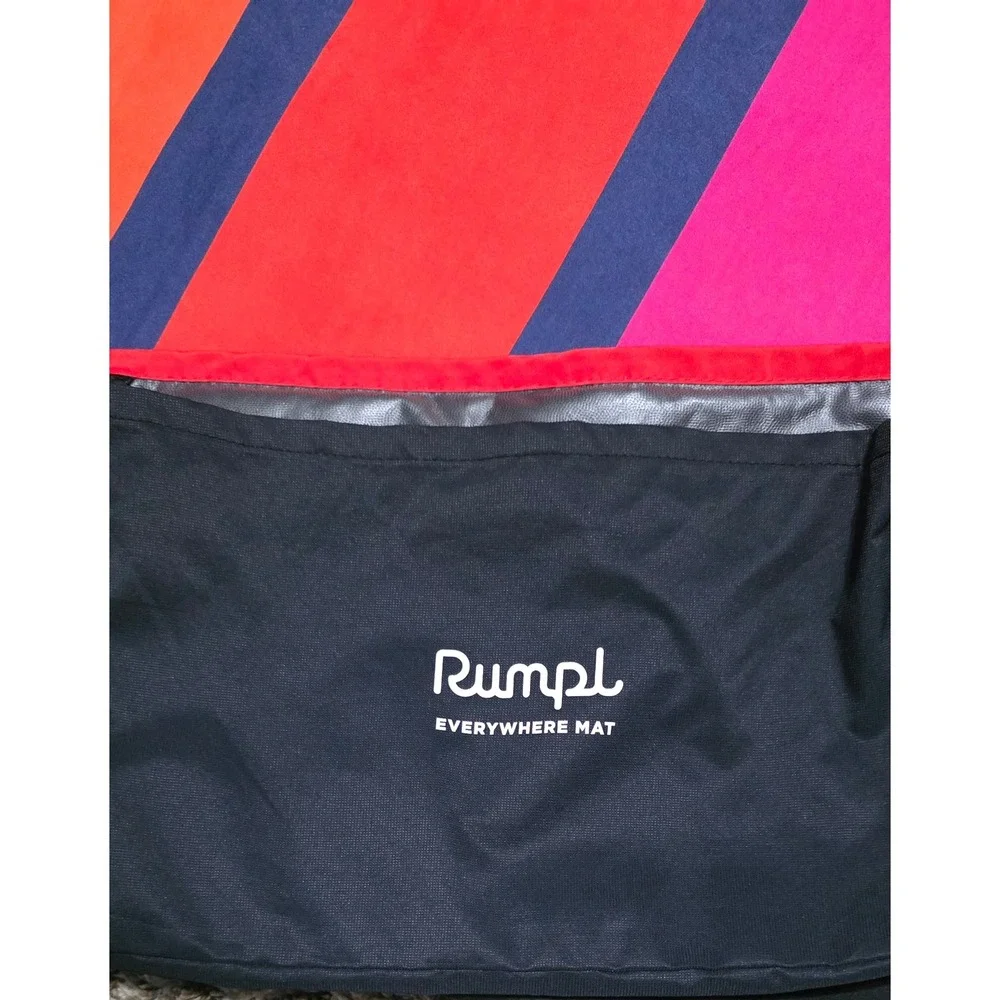 Rumpl Everywhere Mat Outdoor Picnic Beach Blanket Navy Red Geometric 52x75